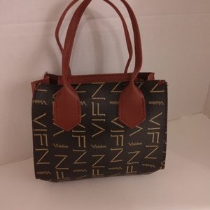 Vivizhen Brown/Red Signature mini Purse